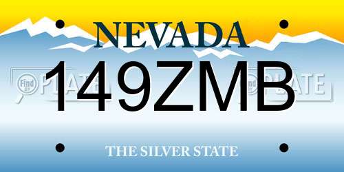149ZMB Nevada License Plate