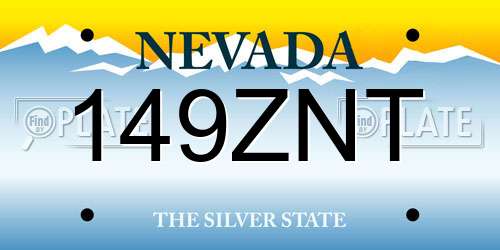 149ZNT Nevada License Plate
