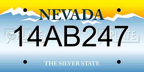 14AB247 Nevada License Plate