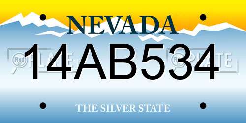 14AB534 Nevada License Plate