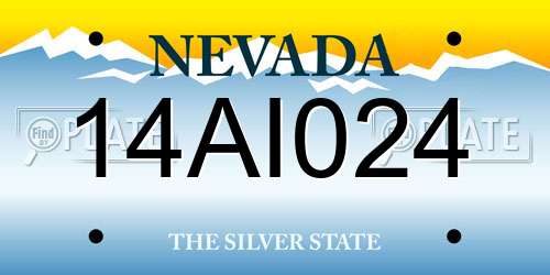 14AI024 Nevada License Plate