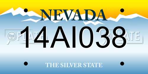 14AI038 Nevada License Plate
