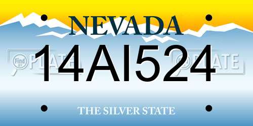 14AI524 Nevada License Plate