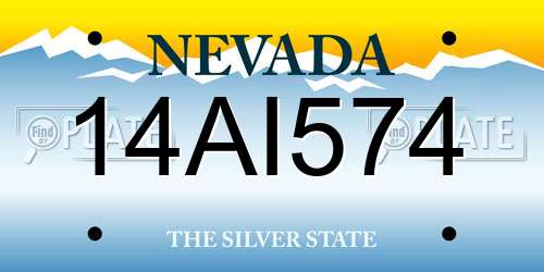 14AI574 Nevada License Plate