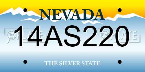 14AS220 Nevada License Plate