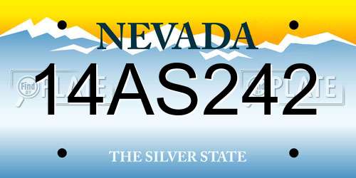 14AS242 Nevada License Plate