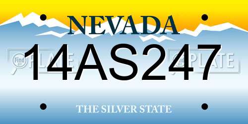 14AS247 Nevada License Plate