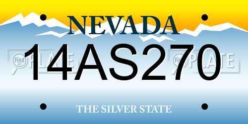 14AS270 Nevada License Plate