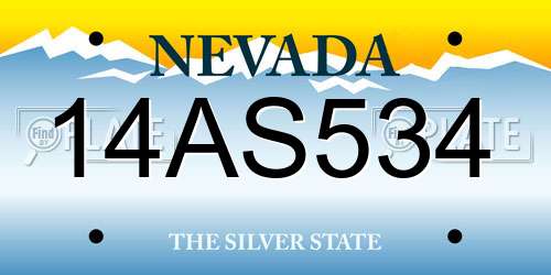 14AS534 Nevada License Plate