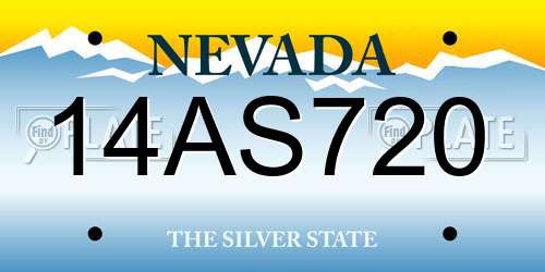 14AS720 Nevada License Plate