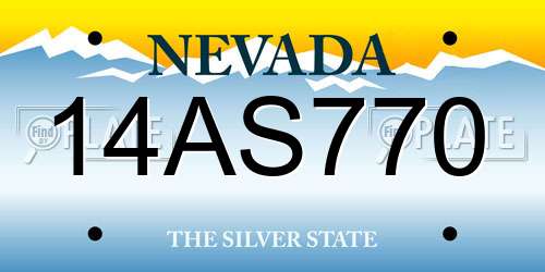 14AS770 Nevada License Plate