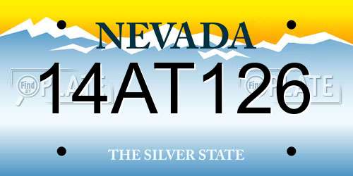 14AT126 Nevada License Plate