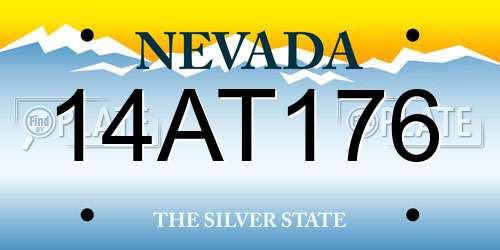 14AT176 Nevada License Plate