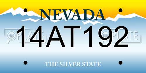 14AT192 Nevada License Plate