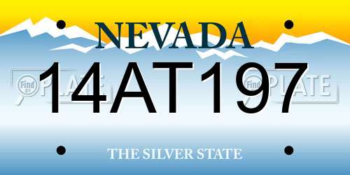 14AT197 Nevada License Plate