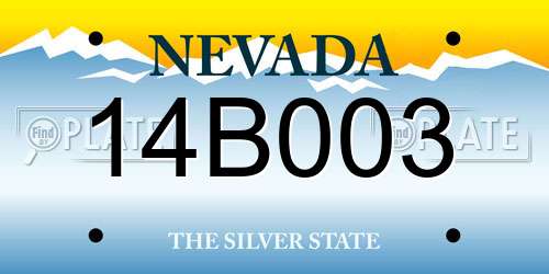 14B003 Nevada License Plate