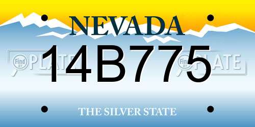 14B775 Nevada License Plate