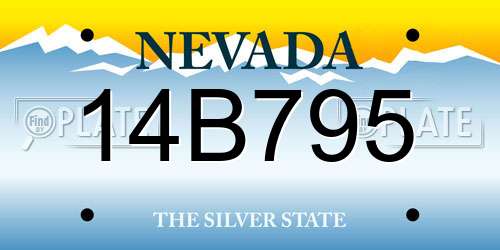 14B795 Nevada License Plate