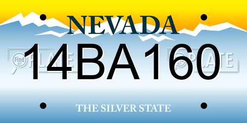 14BA160 Nevada License Plate