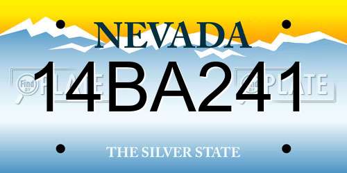 14BA241 Nevada License Plate