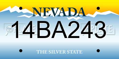 14BA243 Nevada License Plate