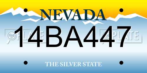 14BA447 Nevada License Plate