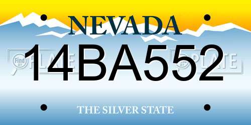 14BA552 Nevada License Plate