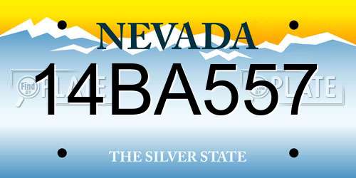 14BA557 Nevada License Plate