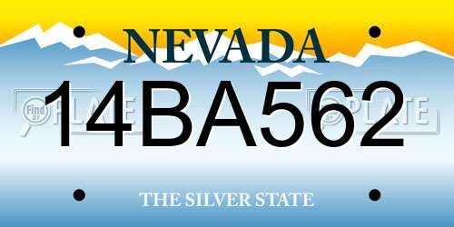 14BA562 Nevada License Plate