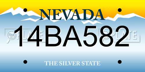 14BA582 Nevada License Plate