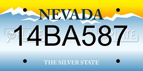 14BA587 Nevada License Plate