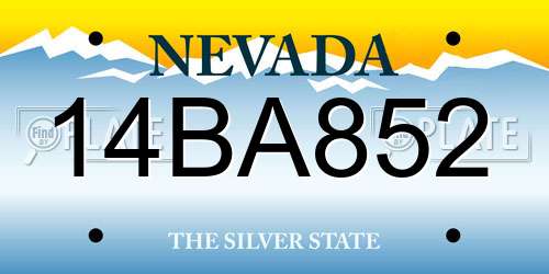 14BA852 Nevada License Plate