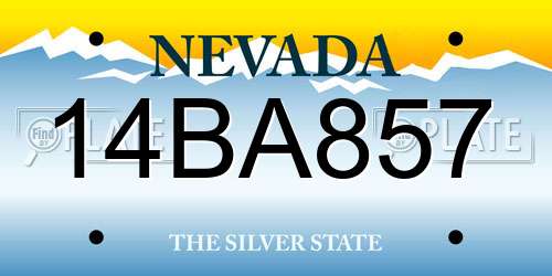 14BA857 Nevada License Plate