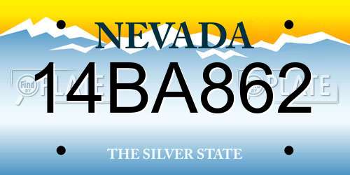 14BA862 Nevada License Plate