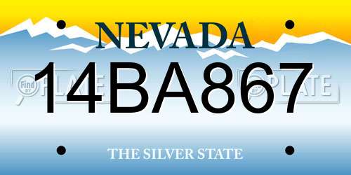 14BA867 Nevada License Plate