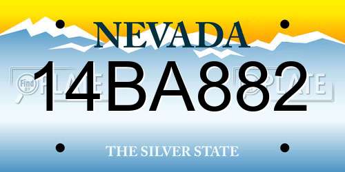 14BA882 Nevada License Plate