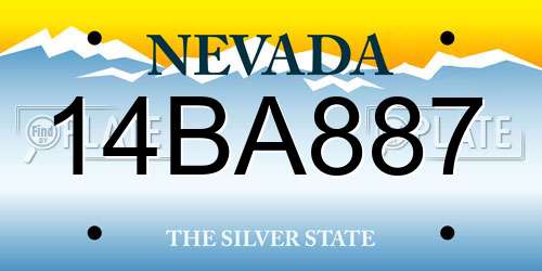 14BA887 Nevada License Plate