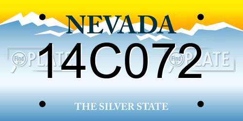 14C072 Nevada License Plate