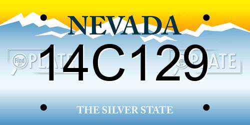 14C129 Nevada License Plate
