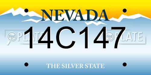 14C147 Nevada License Plate