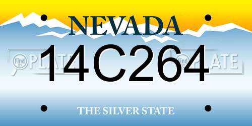 14C264 Nevada License Plate