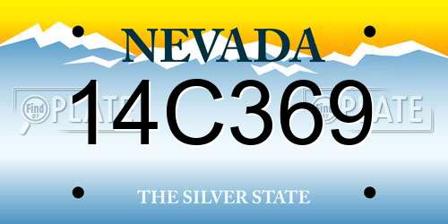 14C369 Nevada License Plate