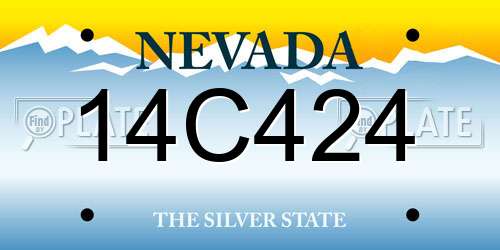 14C424 Nevada License Plate