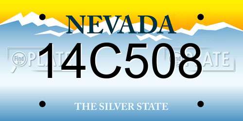 14C508 Nevada License Plate