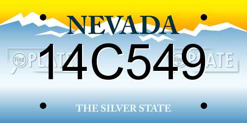 14C549 Nevada License Plate