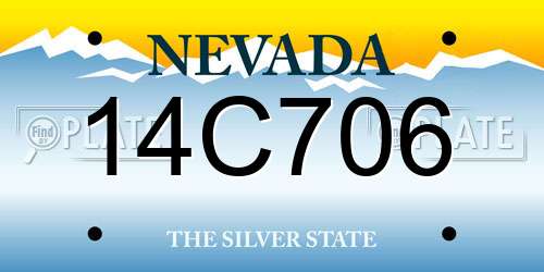 14C706 Nevada License Plate