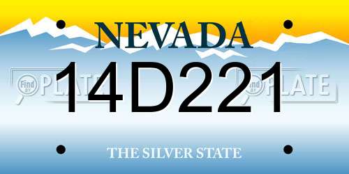 14D221 Nevada License Plate
