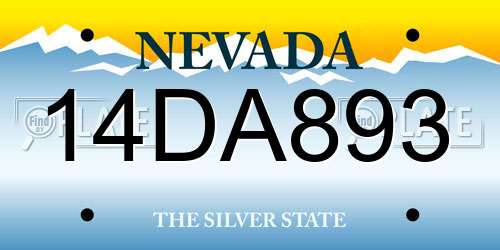14DA893 Nevada License Plate