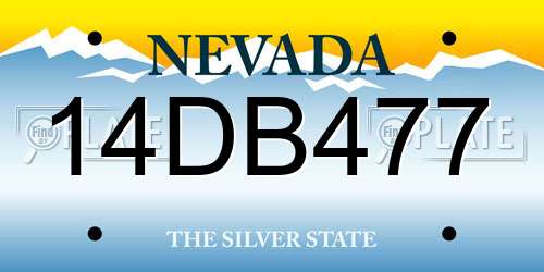 14DB477 Nevada License Plate