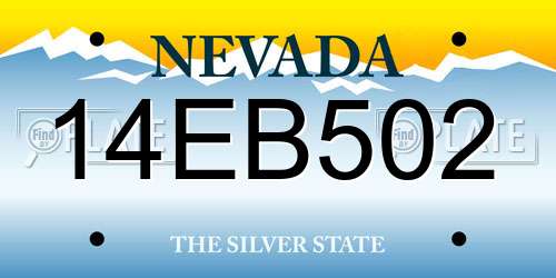 14EB502 Nevada License Plate